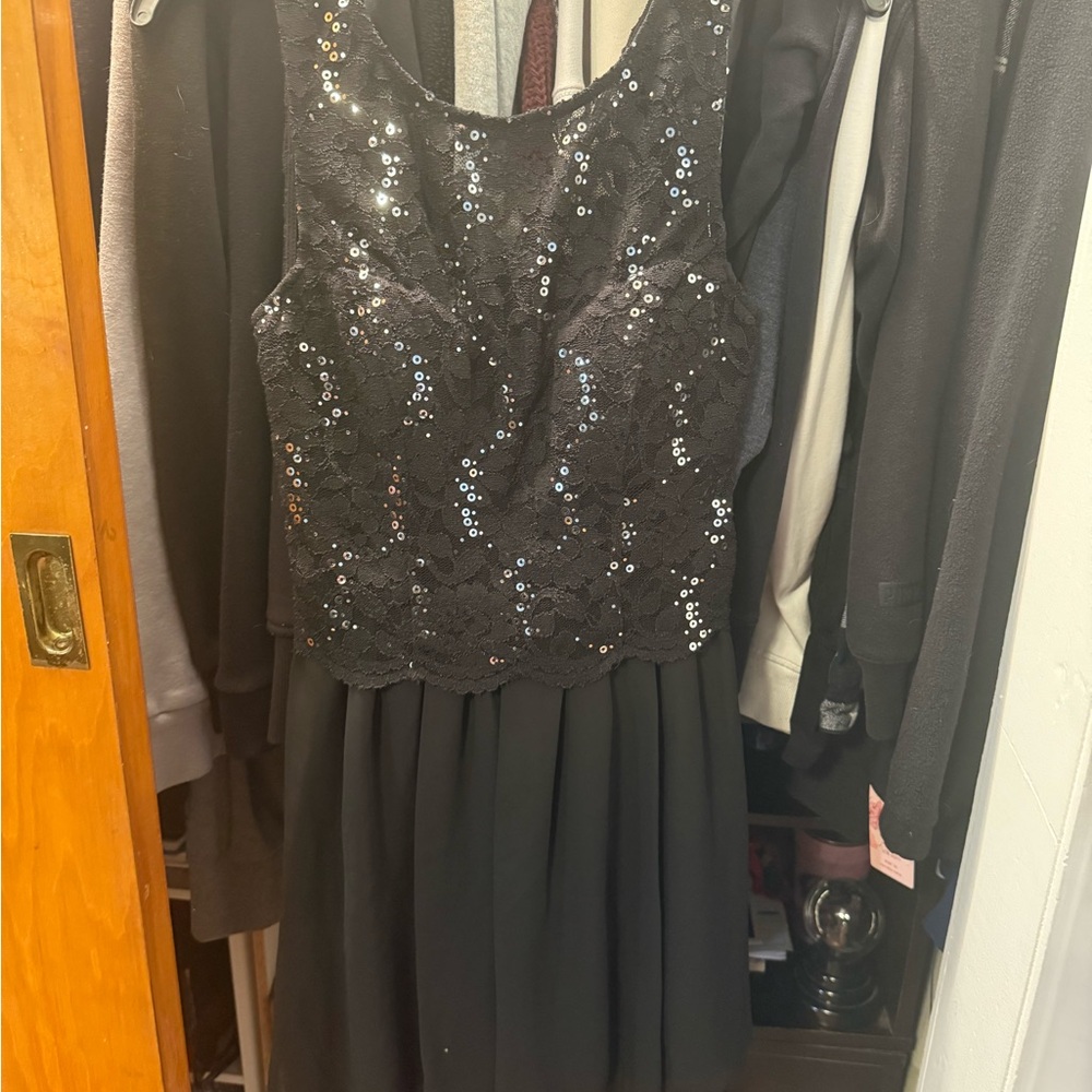 Speechless Black Sequin Mini Dress
